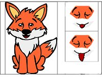 Fox: This time only the changing parts of the fox are animated.